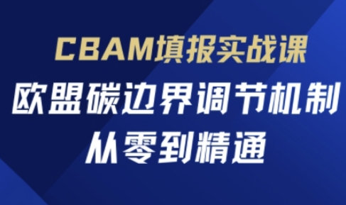 CBAM填报实战课，欧盟碳边界调节机制，从零到精通-BT狗资源网