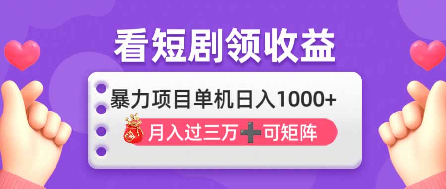 （14198期）看剧即赚无脑搞米，单机日收1000+，月入3万+，可批量可矩阵，最猛收益...-BT狗资源网