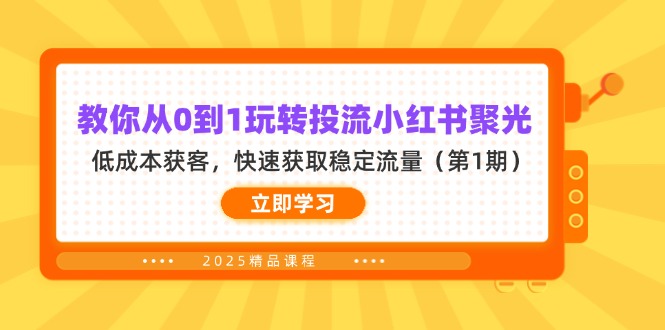 （14260期）教你从0到1玩转投流小红书聚光，低成本获客，快速获取稳定流量（第1期）-BT狗资源网