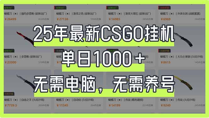 （14178期）25年最新CSGO挂机系统，单日1000+，无需电脑，无需养号，0基础可上手-BT狗资源网