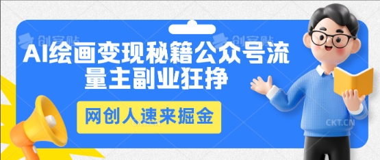 AI绘画变现秘籍：公众号流量主副业狂挣，网创人速来掘金-BT狗资源网