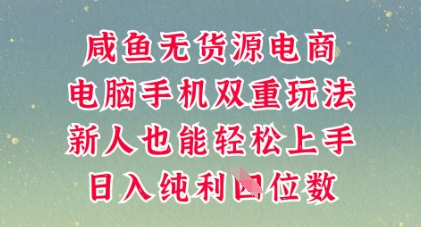 咸鱼无货源电商，多种运营方式，带你从零到一拿结果，可做代运营，也可软件一键发布【揭秘】-BT狗资源网